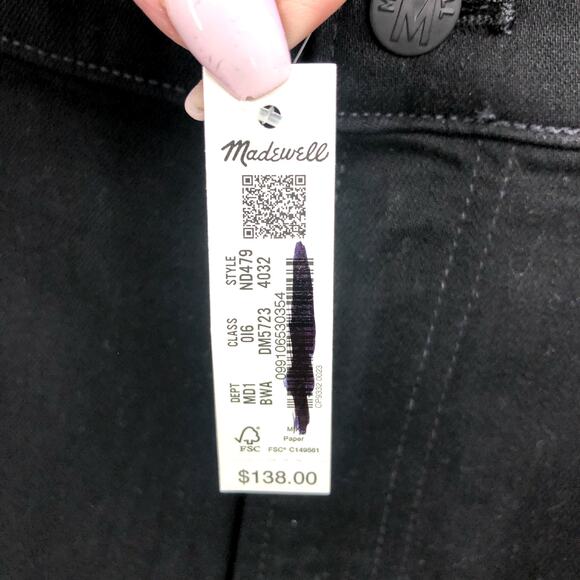 MADEWELL Men's Slim Jeans 40x32 Black Bainhart Wash ND479 COOLMAX® Denim NWT - Picture 11 of 14